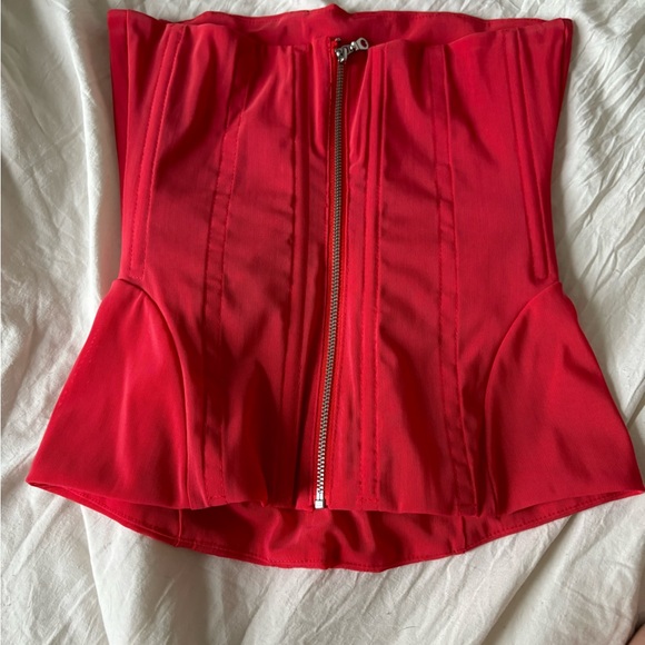 Miaou Libra Mesh Corset in Red - Picture 3 of 4